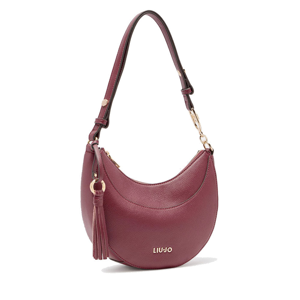 Hobo Bag Media LIU JO effetto Bottalato Red Wine con Charm