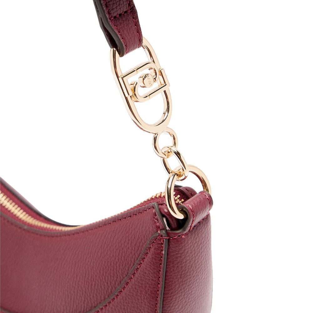 Hobo Bag Media LIU JO effetto Bottalato Red Wine con Charm