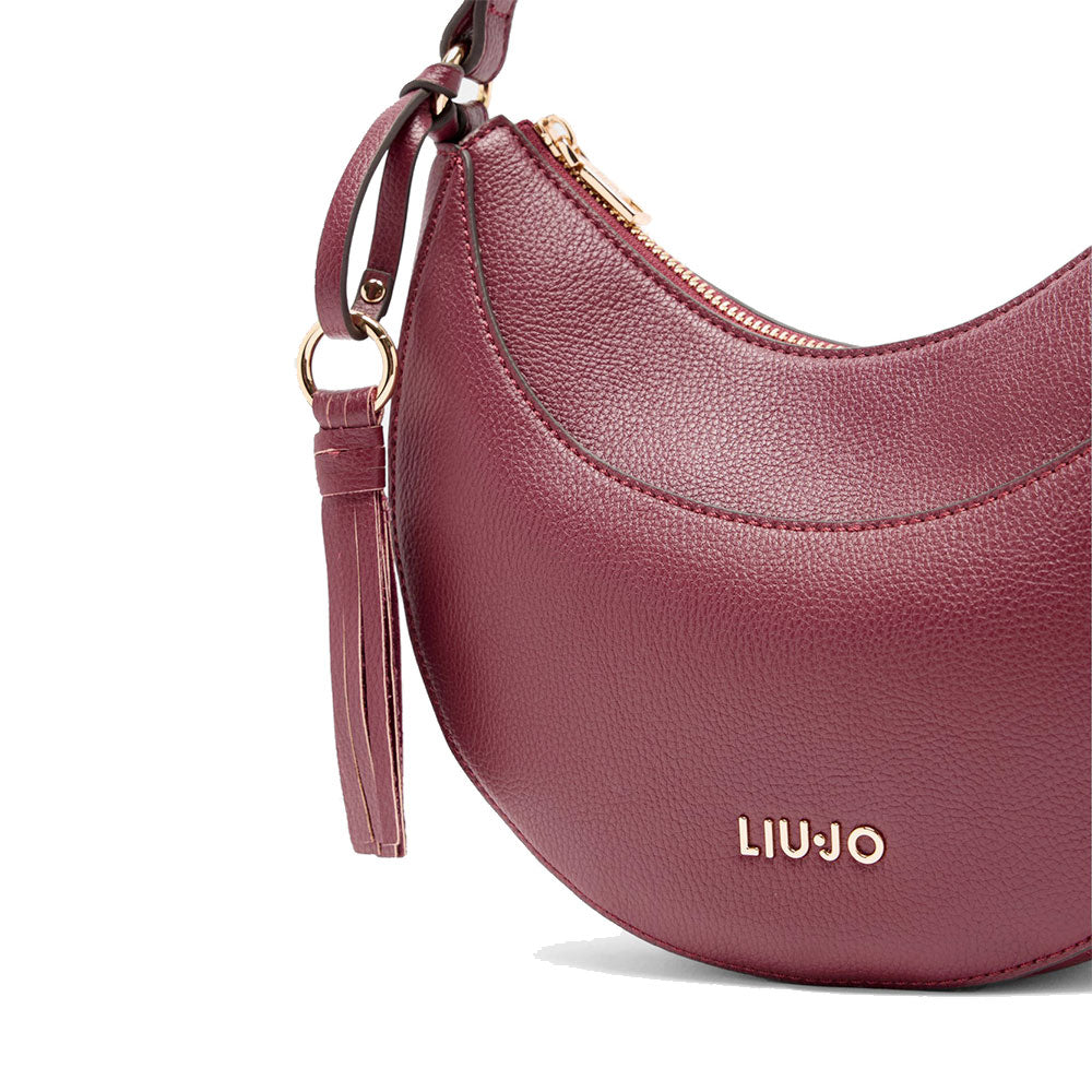 Hobo Bag Media LIU JO effetto Bottalato Red Wine con Charm