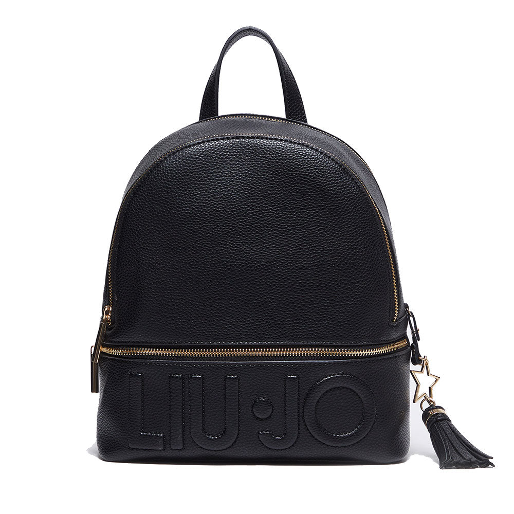 Zaino Donna LIU JO effetto Bottalato Nero con Charm