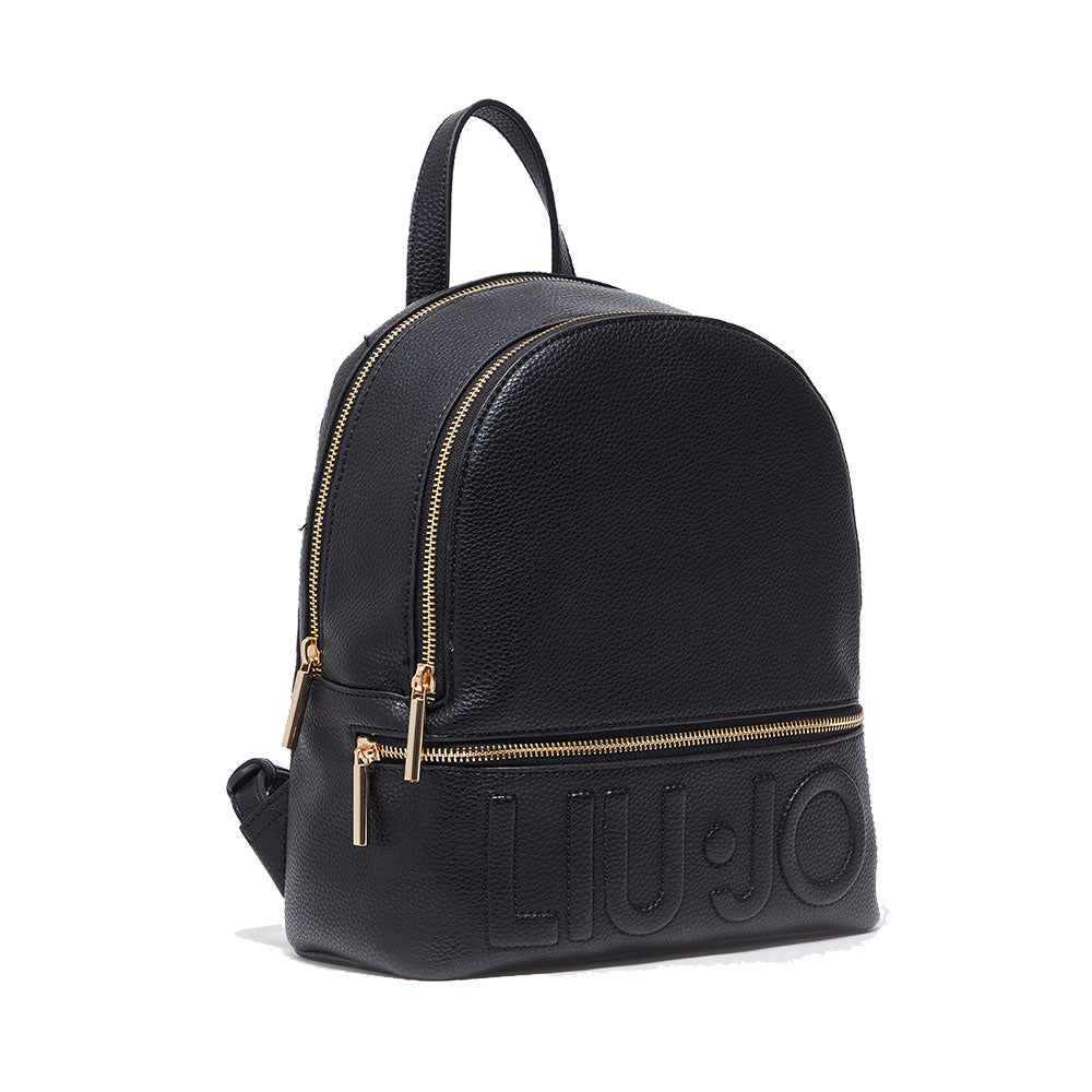 Zaino Donna LIU JO effetto Bottalato Nero con Charm