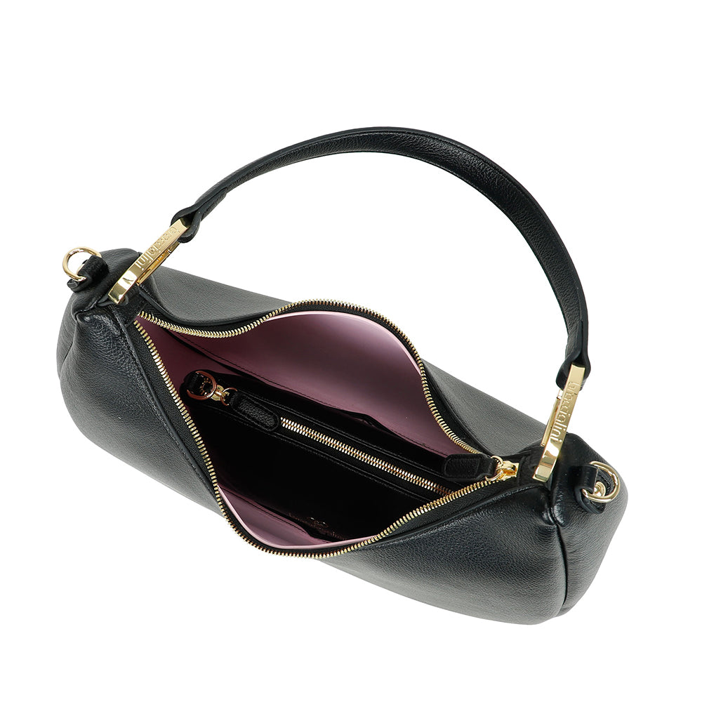 BRACCIALINI Damen Hobo Bag, Amy Line, Schwarz