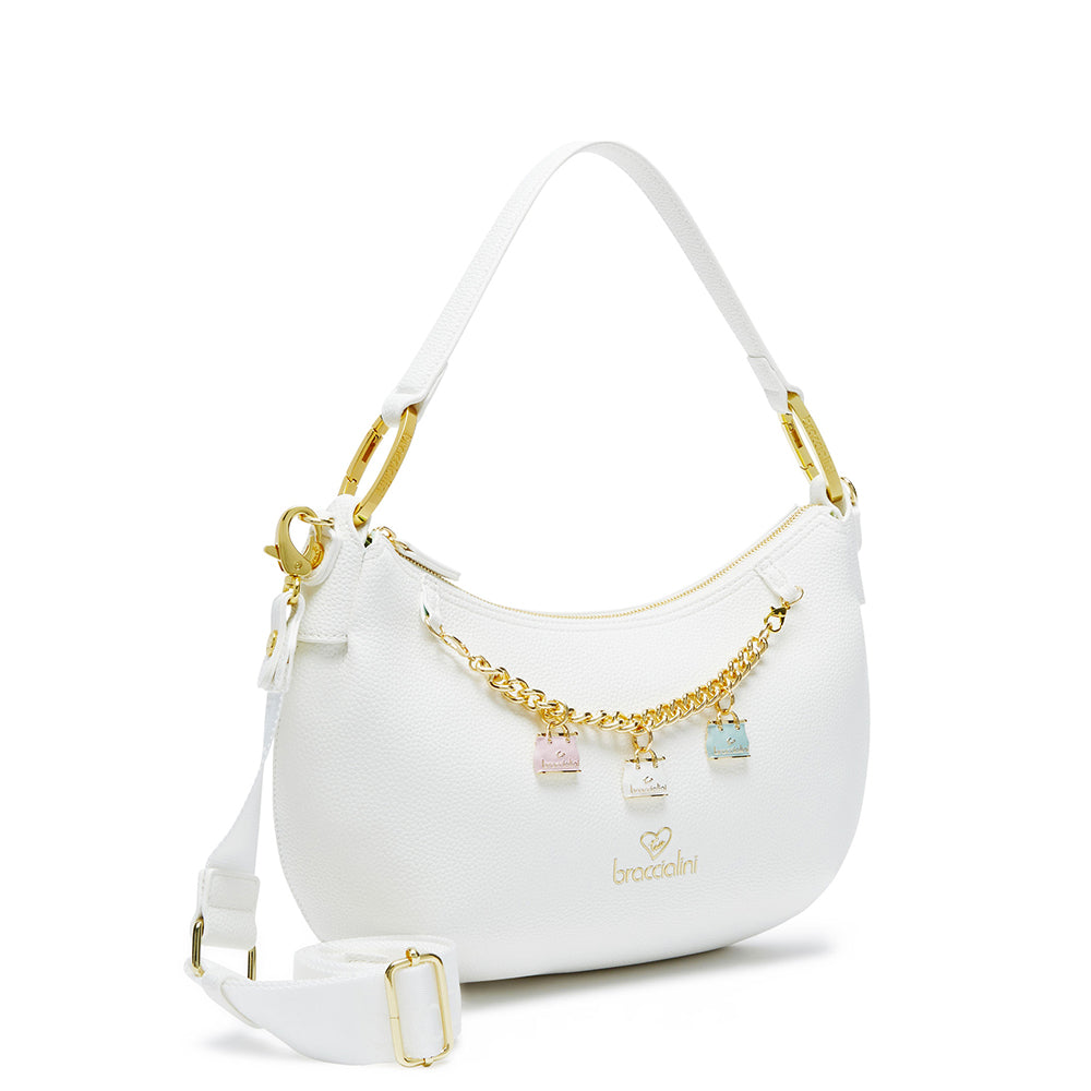 Borsa Mezzaluna a Spalla BRACCIALINI linea Beth Bianca