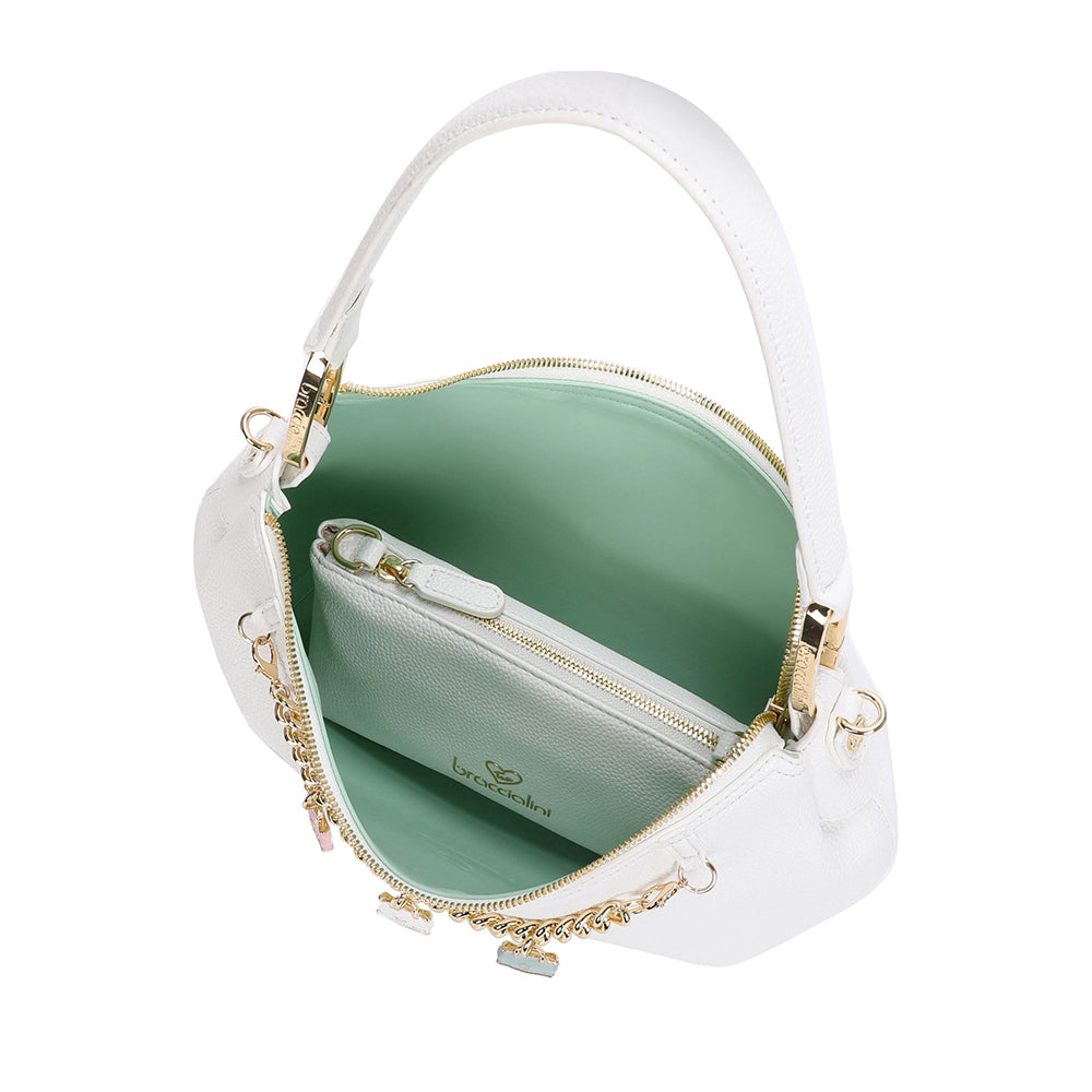 Borsa Mezzaluna a Spalla BRACCIALINI linea Beth Bianca