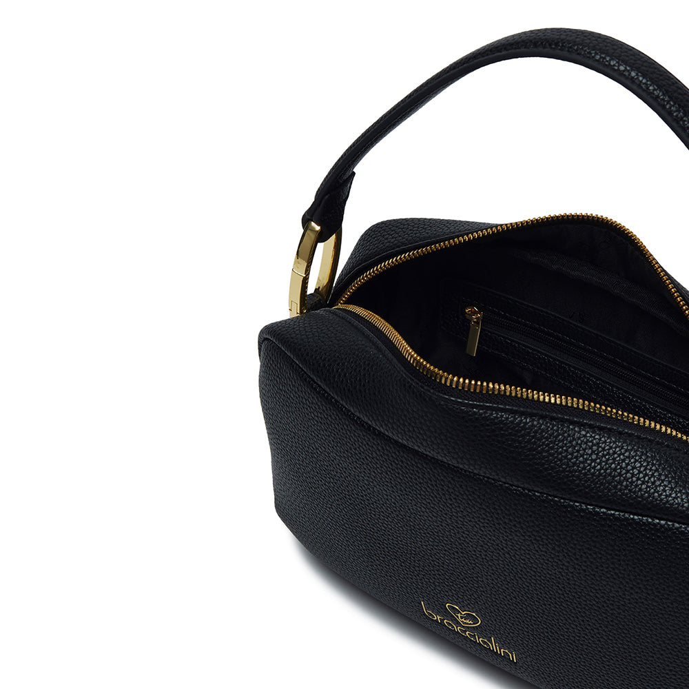 BRACCIALINI Damen Umhängetasche, Jinny Line, Schwarz