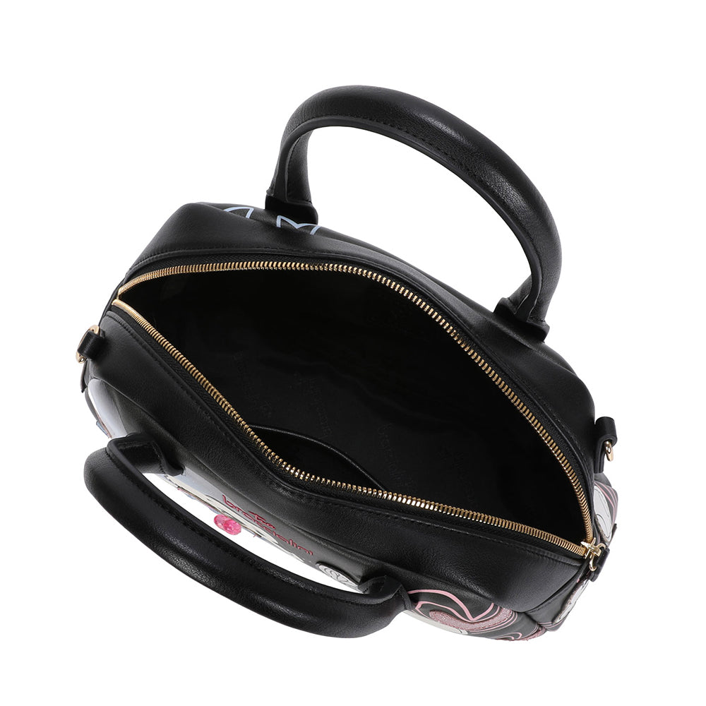 BRACCIALINI Allround Damenhandtasche mit schwarzem Haustier-Print