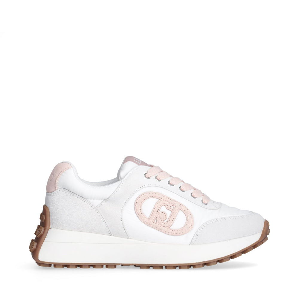 Scarpe Donna LIU JO Sneakers Running Lolo 17 in Suede e Nylon White e Pink