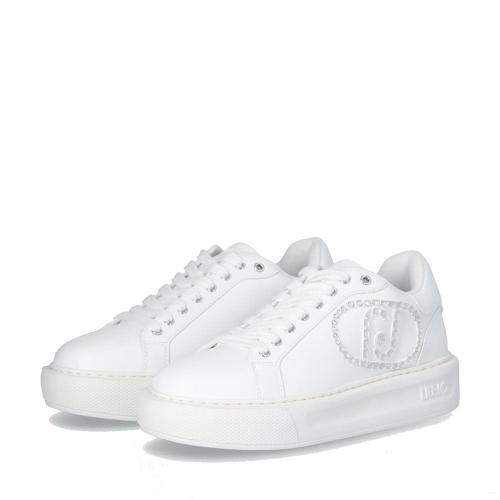 Sneakers Platform LIU JO Kylie 32 Bianche con Logo Gioiello