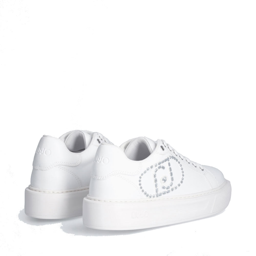 Sneakers Platform LIU JO Kylie 32 Bianche con Logo Gioiello