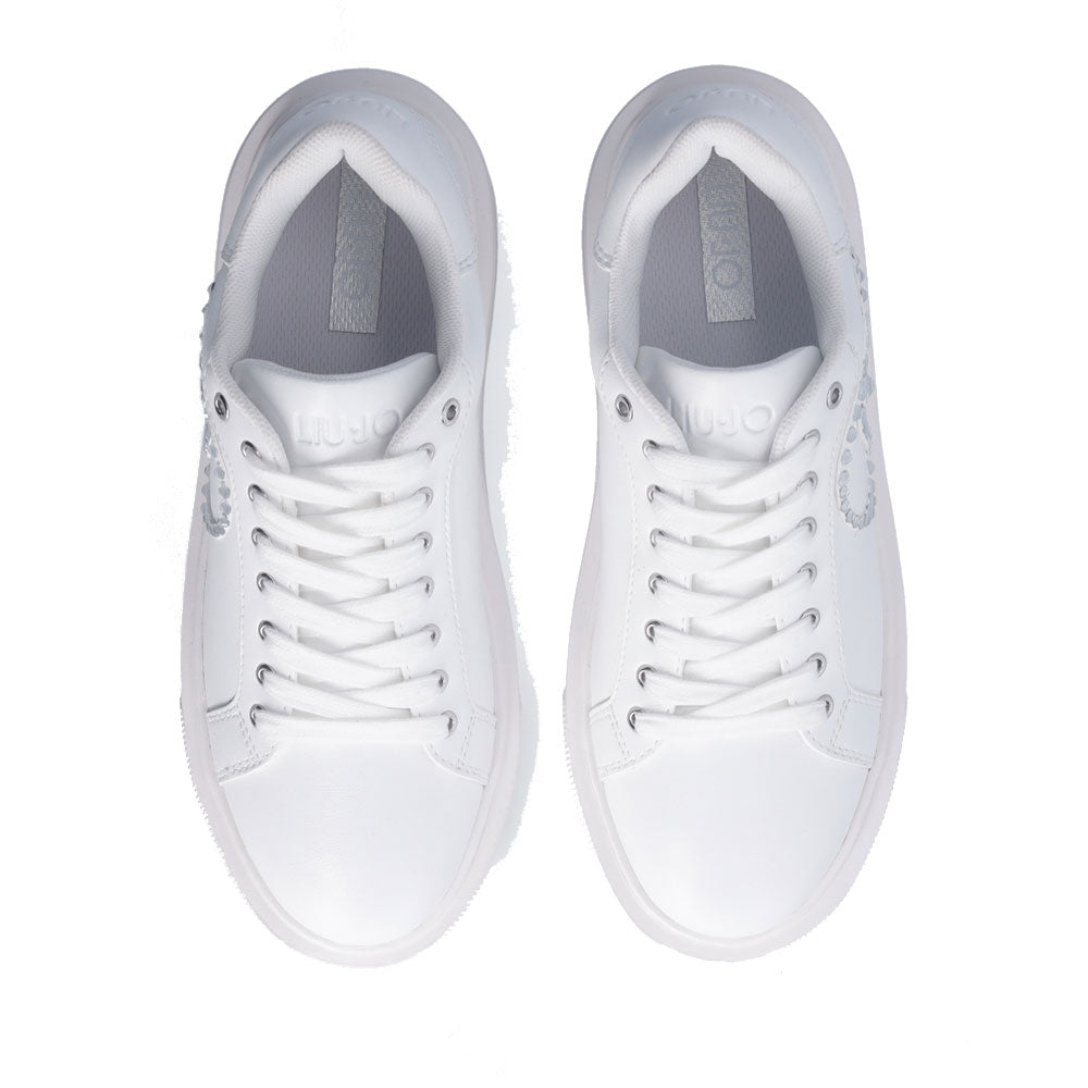 Sneakers Platform LIU JO Kylie 32 Bianche con Logo Gioiello