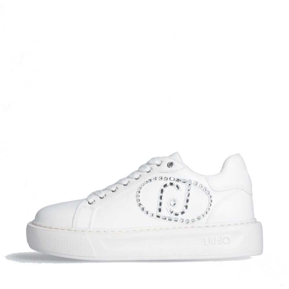 Sneakers Platform LIU JO Kylie 32 Bianche con Logo Gioiello