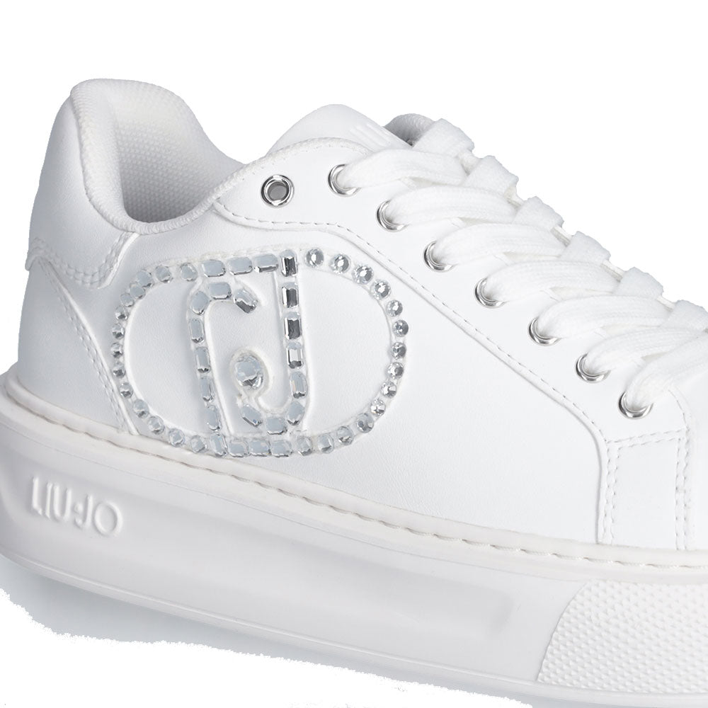 Sneakers Platform LIU JO Kylie 32 Bianche con Logo Gioiello