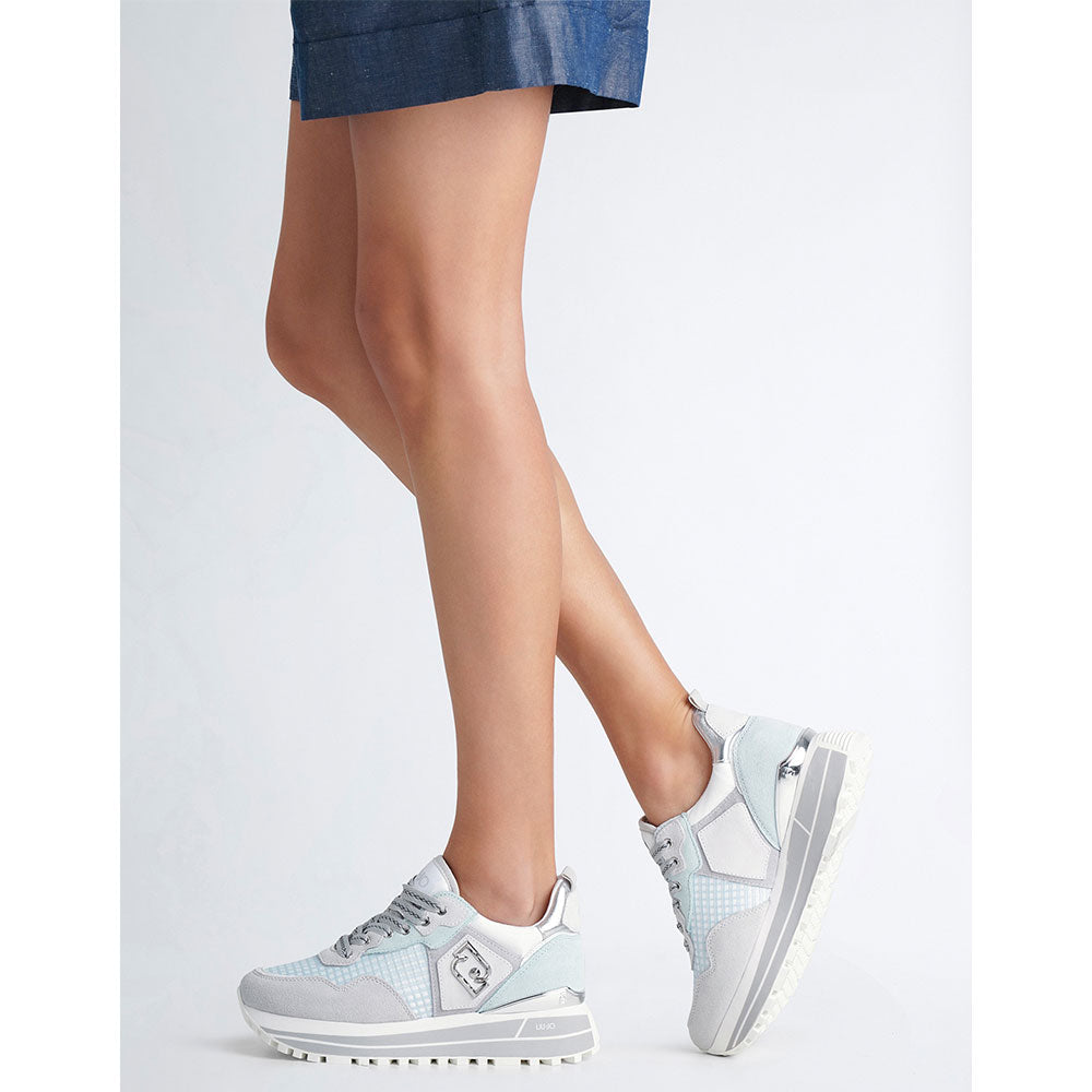 LIU JO Maxi Wonder 73 
Plateau-Sneaker für Damen aus Wildleder und Mesh Purity und Water