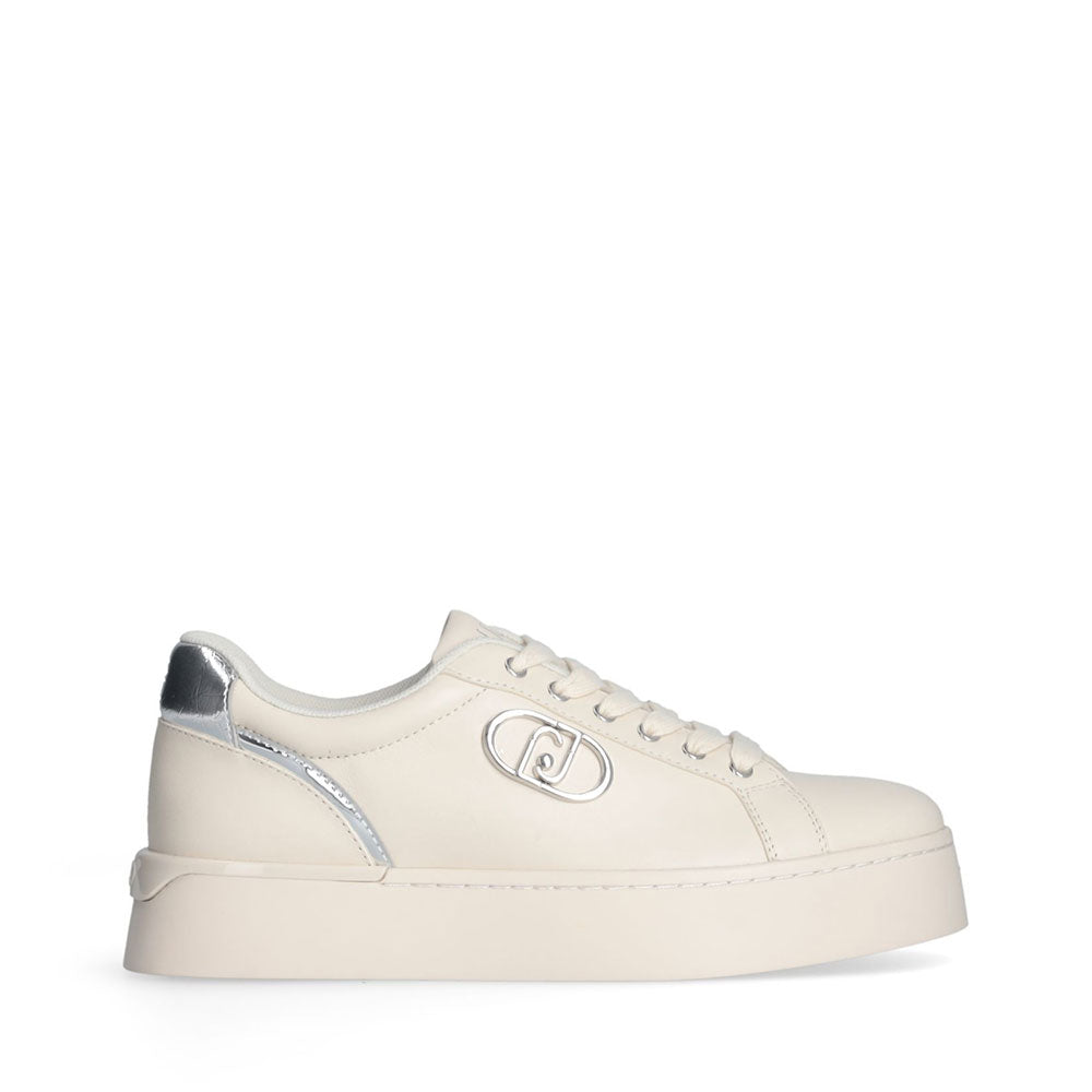 LIU JO Pretty 06 Damen-Sneaker aus elfenbeinfarbenem Leder