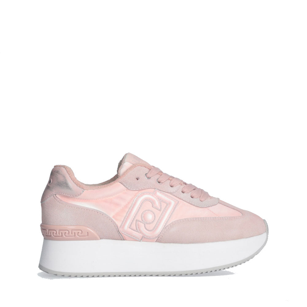 LIU JO Dreamy 02 
Plateau-Sneaker aus pfirsichrosa Wildleder und Nylon