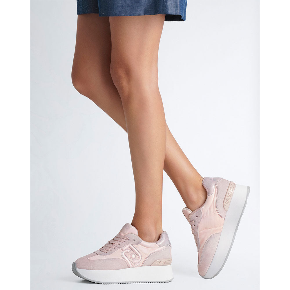 LIU JO Dreamy 02 
Plateau-Sneaker aus pfirsichrosa Wildleder und Nylon
