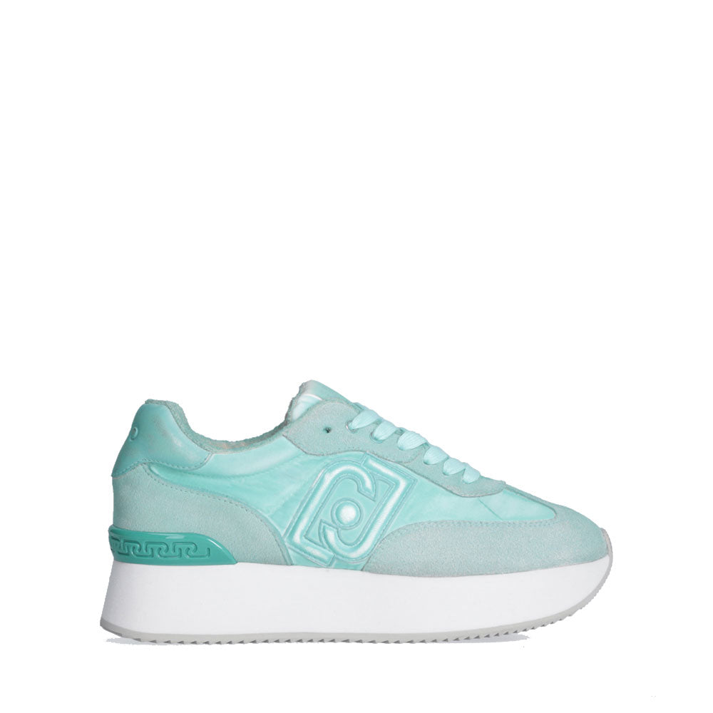 LIU JO Dreamy 02 
Plateau-Sneaker aus Wildleder und Nylon in der Farbe Aquagrün