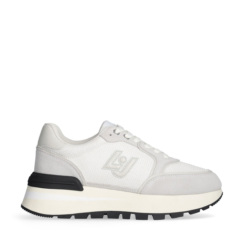 LIU JO Amazing 25 
Plateau Sneaker aus Wildleder und Brighty Mesh Off White