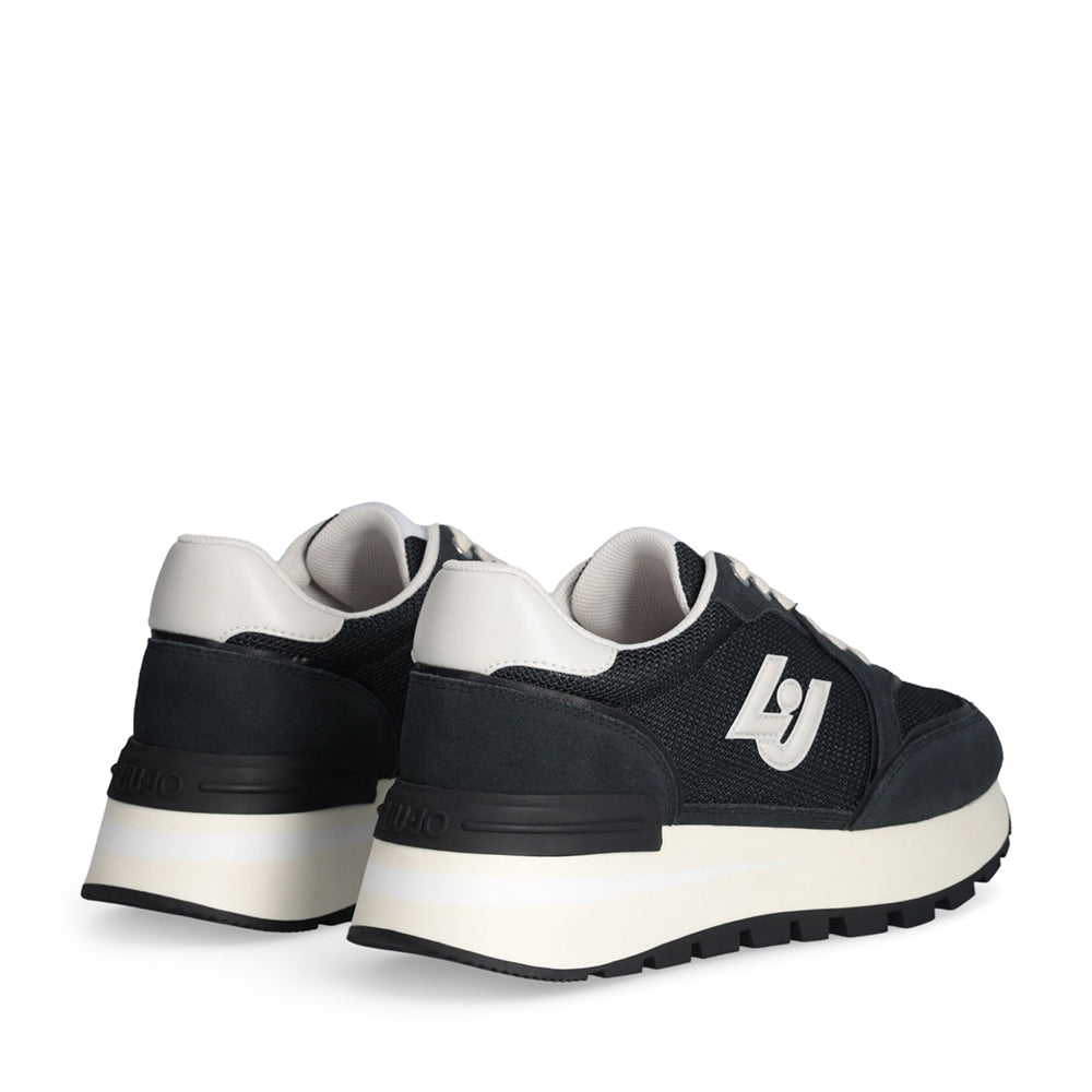 Sneakers Platform LIU JO Amazing 25 in Suede e Brighty Mesh Off Black