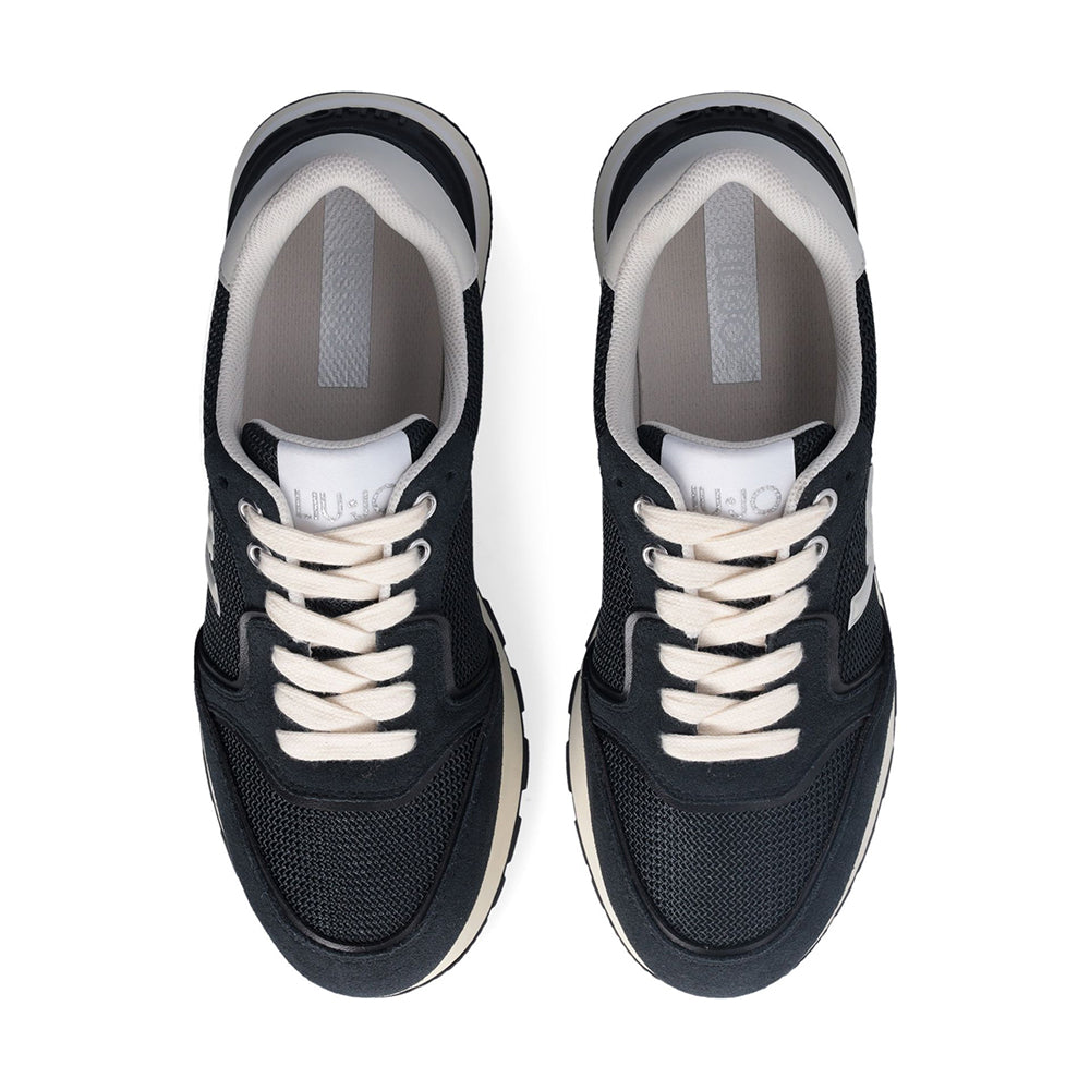 Sneakers Platform LIU JO Amazing 25 in Suede e Brighty Mesh Off Black