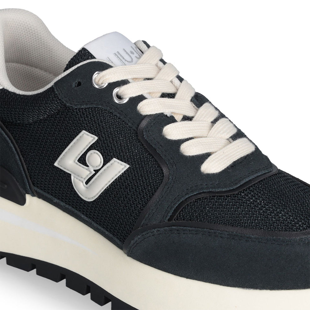 Sneakers Platform LIU JO Amazing 25 in Suede e Brighty Mesh Off Black