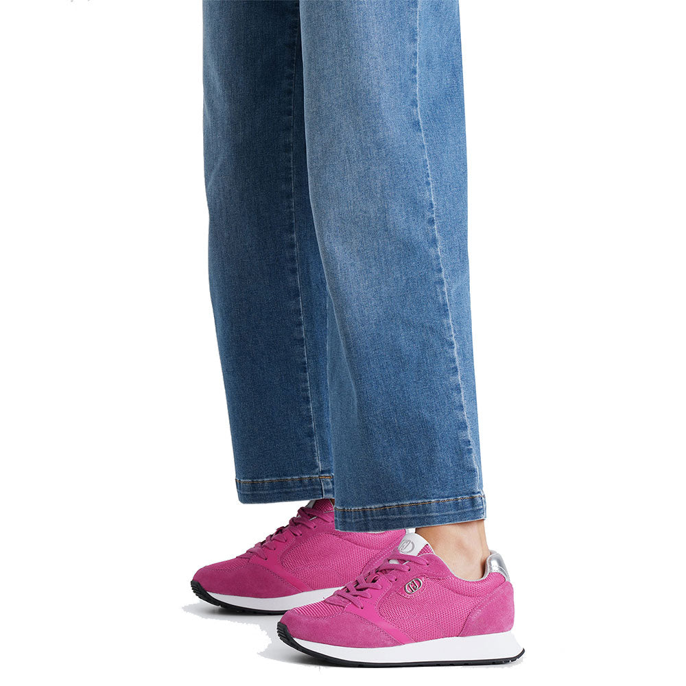 LIU JO Vibe 03 Damen-Sneaker aus rosa Wildleder und hellem Mesh