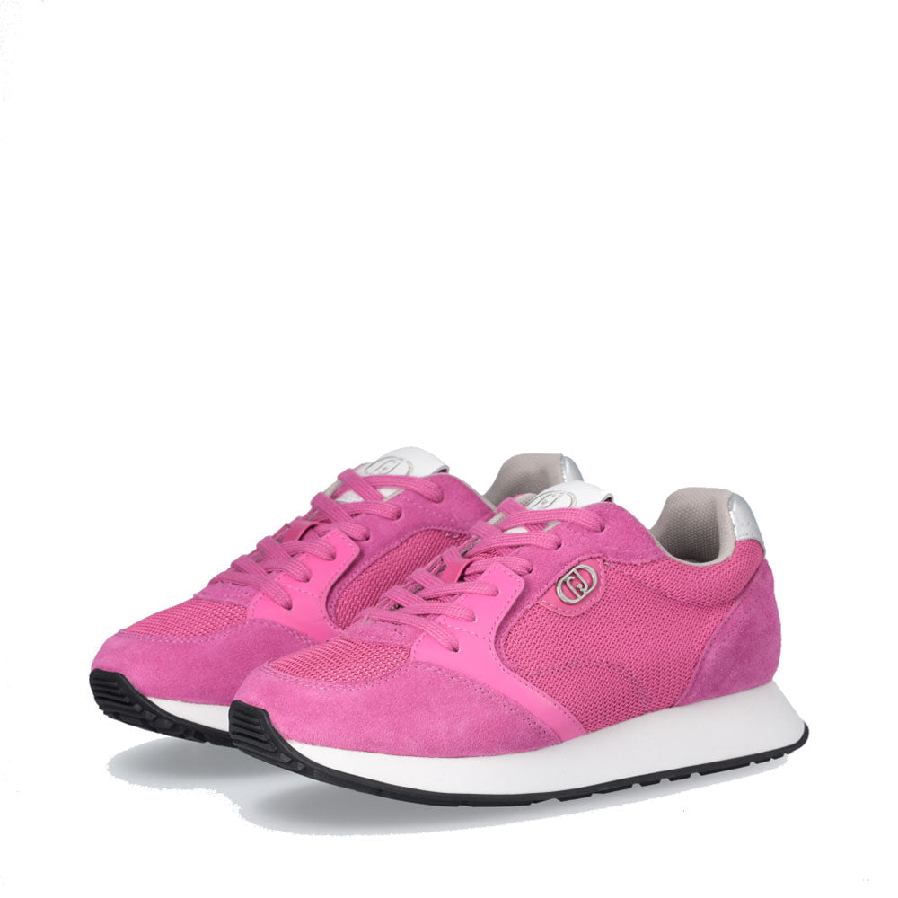 LIU JO Vibe 03 Damen-Sneaker aus rosa Wildleder und hellem Mesh