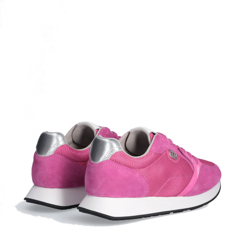 LIU JO Vibe 03 Damen-Sneaker aus rosa Wildleder und hellem Mesh
