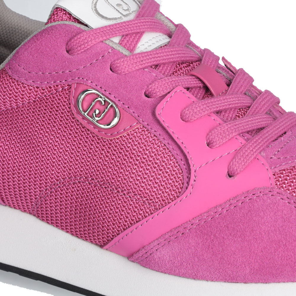 LIU JO Vibe 03 Damen-Sneaker aus rosa Wildleder und hellem Mesh