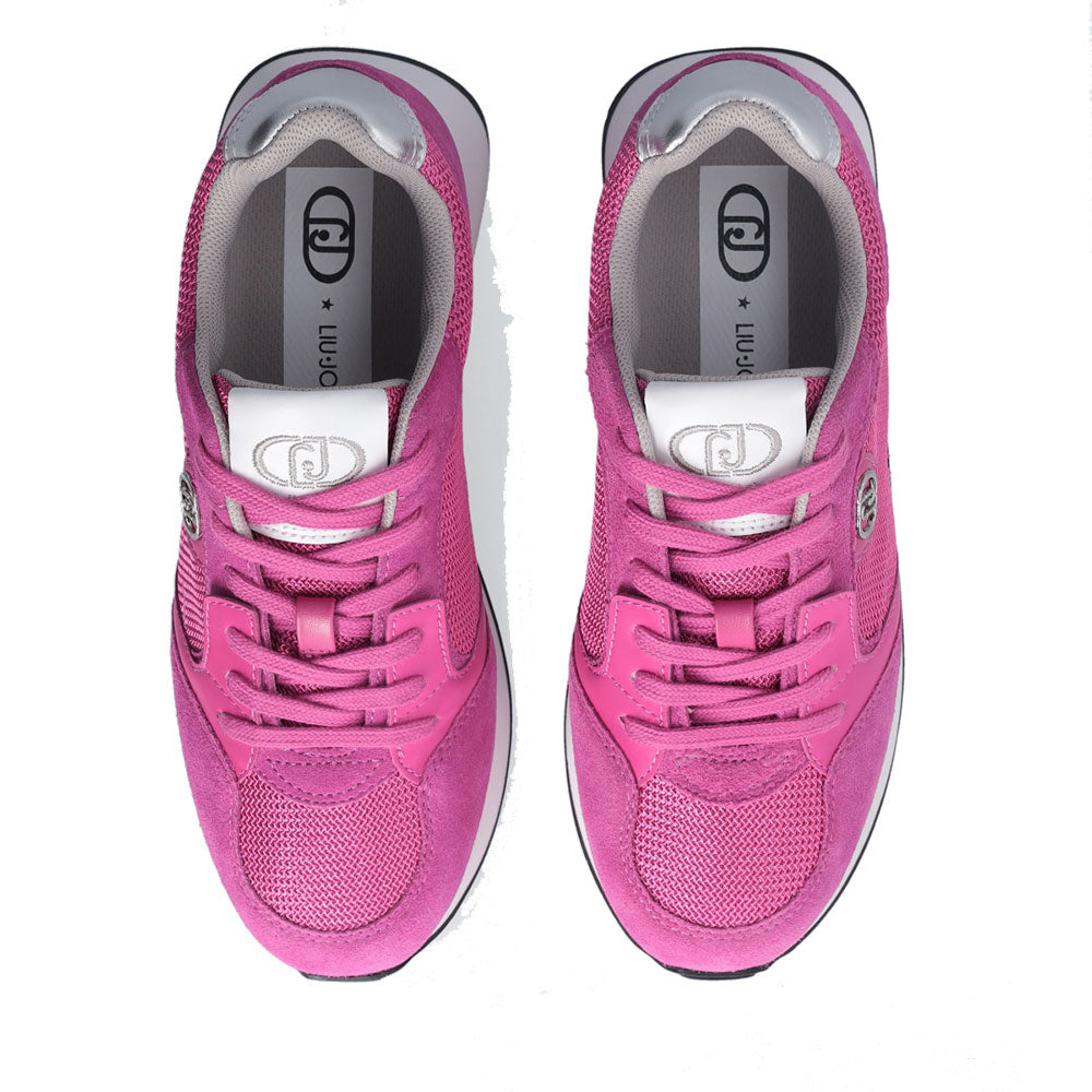 LIU JO Vibe 03 Damen-Sneaker aus rosa Wildleder und hellem Mesh