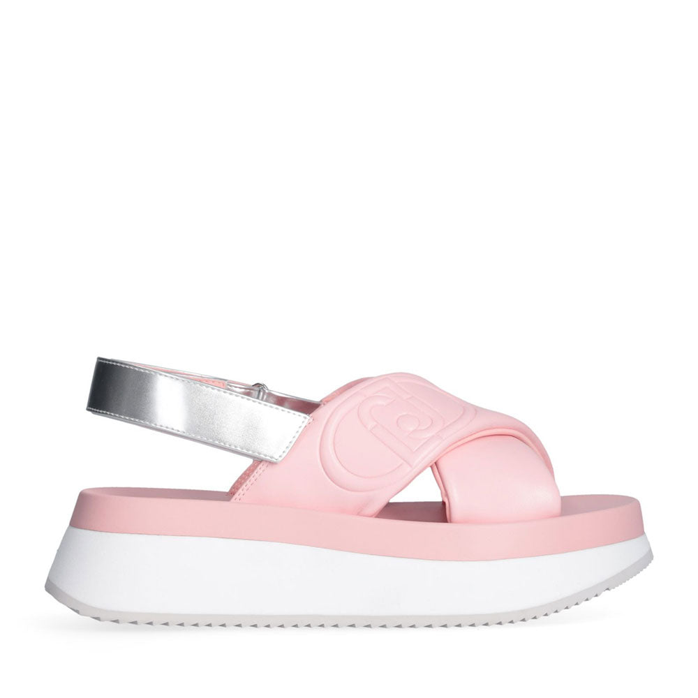 Sandali Platform LIU JO Dreamy Sandal 02 Rosa con Inserti Metallizzati Silver