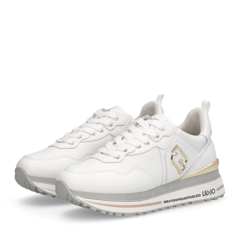 Sneakers Platform Donna LIU JO Maxi Wonder 01 in Pelle Bianca