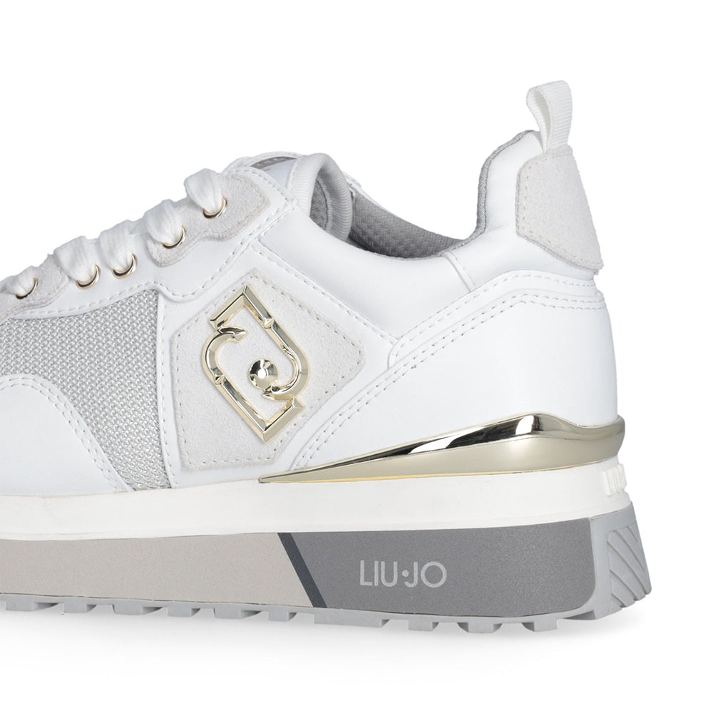 Sneakers Platform Donna LIU JO Maxi Wonder 01 in Pelle e Brighty Mesh Bianco