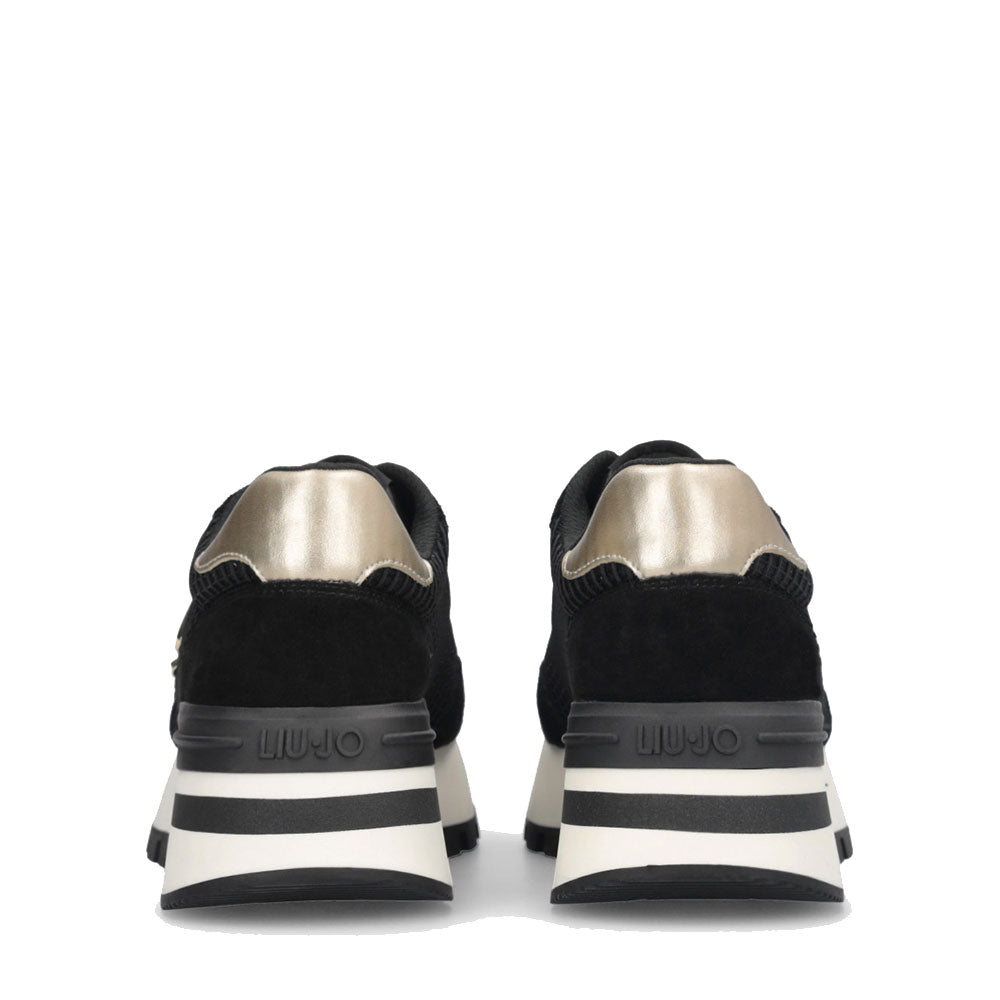 Sneakers Platform LIU JO Amazing 25 in Suede e Mesh Black Light Gold