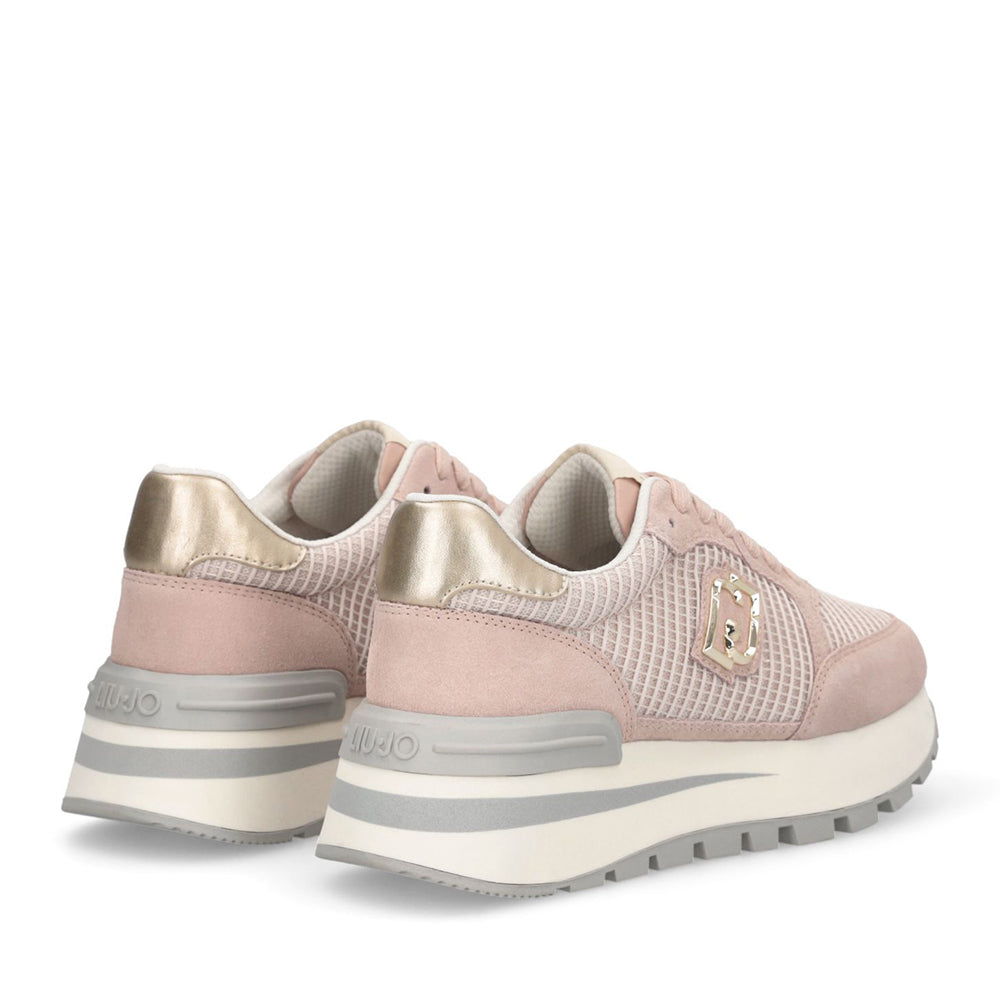 Sneakers Platform LIU JO Amazing 25 in Suede e Mesh Nude Light Gold