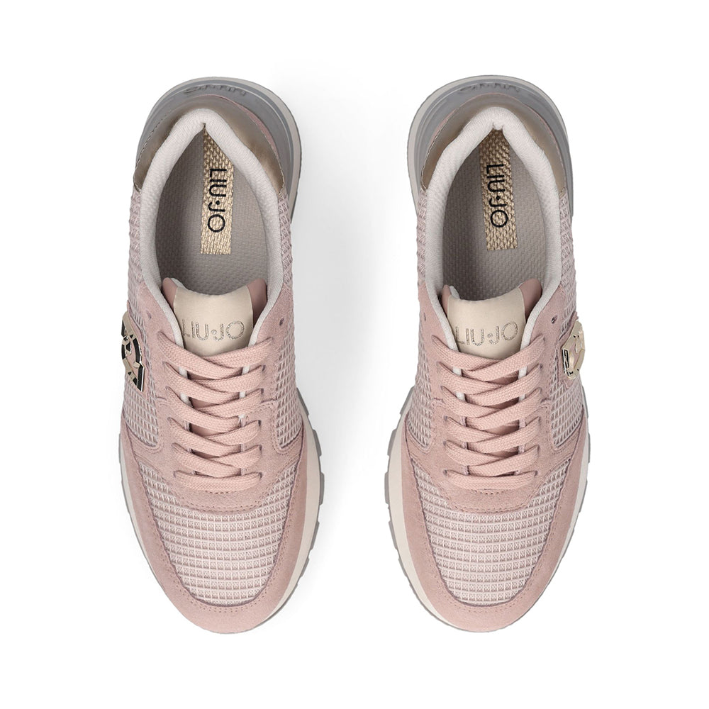 Sneakers Platform LIU JO Amazing 25 in Suede e Mesh Nude Light Gold