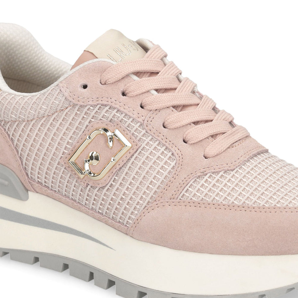 Sneakers Platform LIU JO Amazing 25 in Suede e Mesh Nude Light Gold