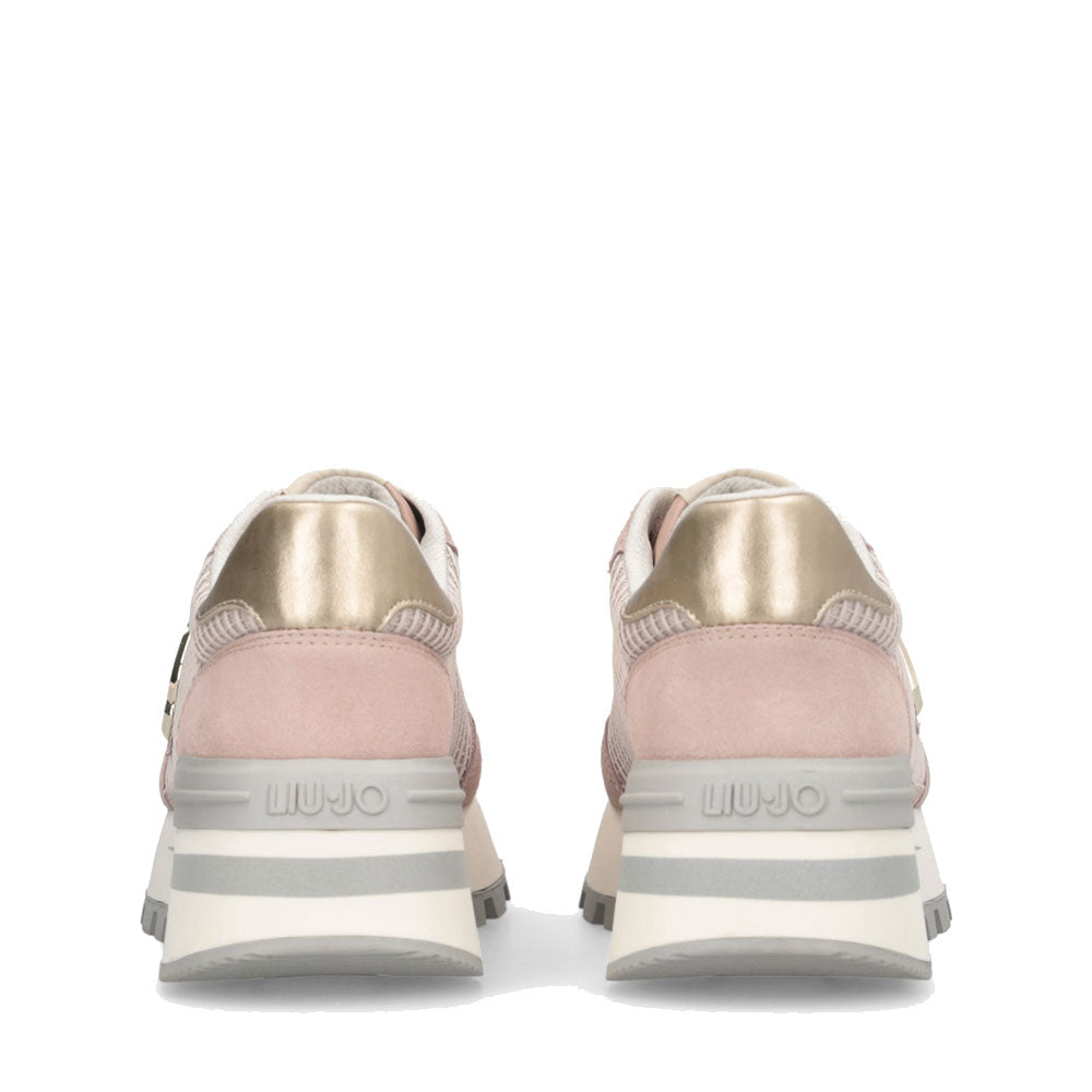 Sneakers Platform LIU JO Amazing 25 in Suede e Mesh Nude Light Gold