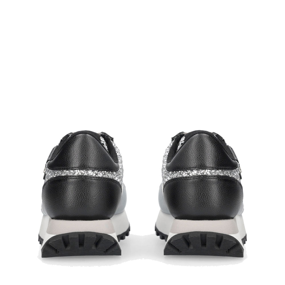 Sneakers Running LIU JO Evelyn 915 Full Glitter Silver con Inserti Laminati