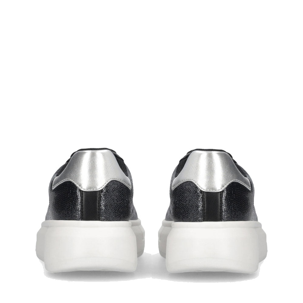 Sneakers Platform LIU JO Babol 01 Laminate Effetto Lizard Black Silver