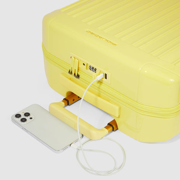 Trolley cabina PIQUADRO Rigido 4 Ruote Giallo - BV4425PQLS3