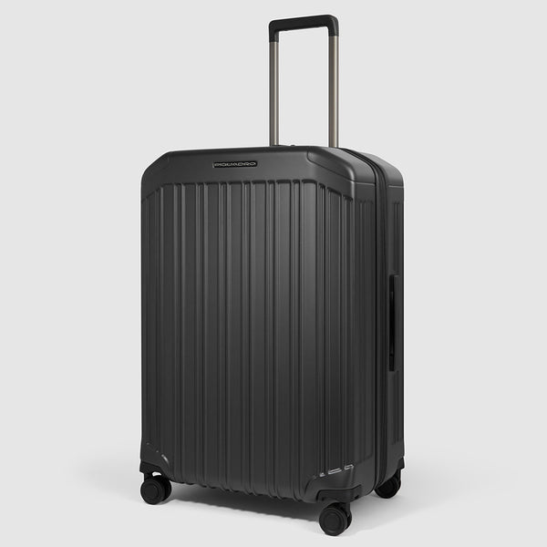 Trolley medio 69cm PIQUADRO Espandibile Rigido 4 Ruote Nero Opaco - BV6393PQL