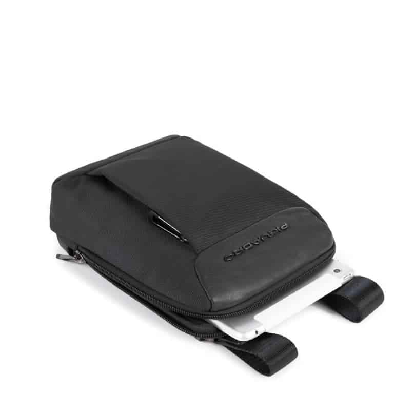 Borsello Uomo PIQUADRO in Tessuto e Pelle Colore Nero Linea Macbeth - CA3084S115