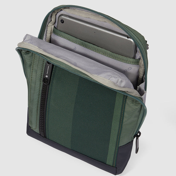Borsello Uomo PIQUADRO porta iPad in Tessuto e Pelle Nero CA3084S131