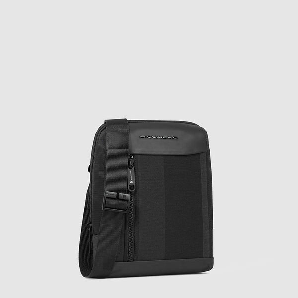 Borsello Uomo PIQUADRO porta iPad in Tessuto e Pelle Nero CA3084S131