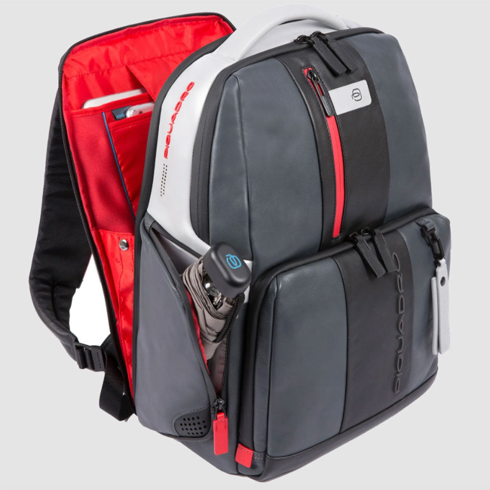 PIQUADRO Rucksack 15.6 PC Holder Urban Line in Leder Farbe Grau - Schwarz - CA4532UB00