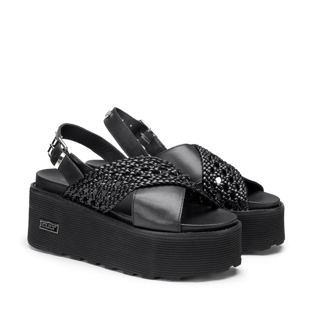 Sandali Donna CULT Nancy 3891 in Pelle Intrecciata Nera