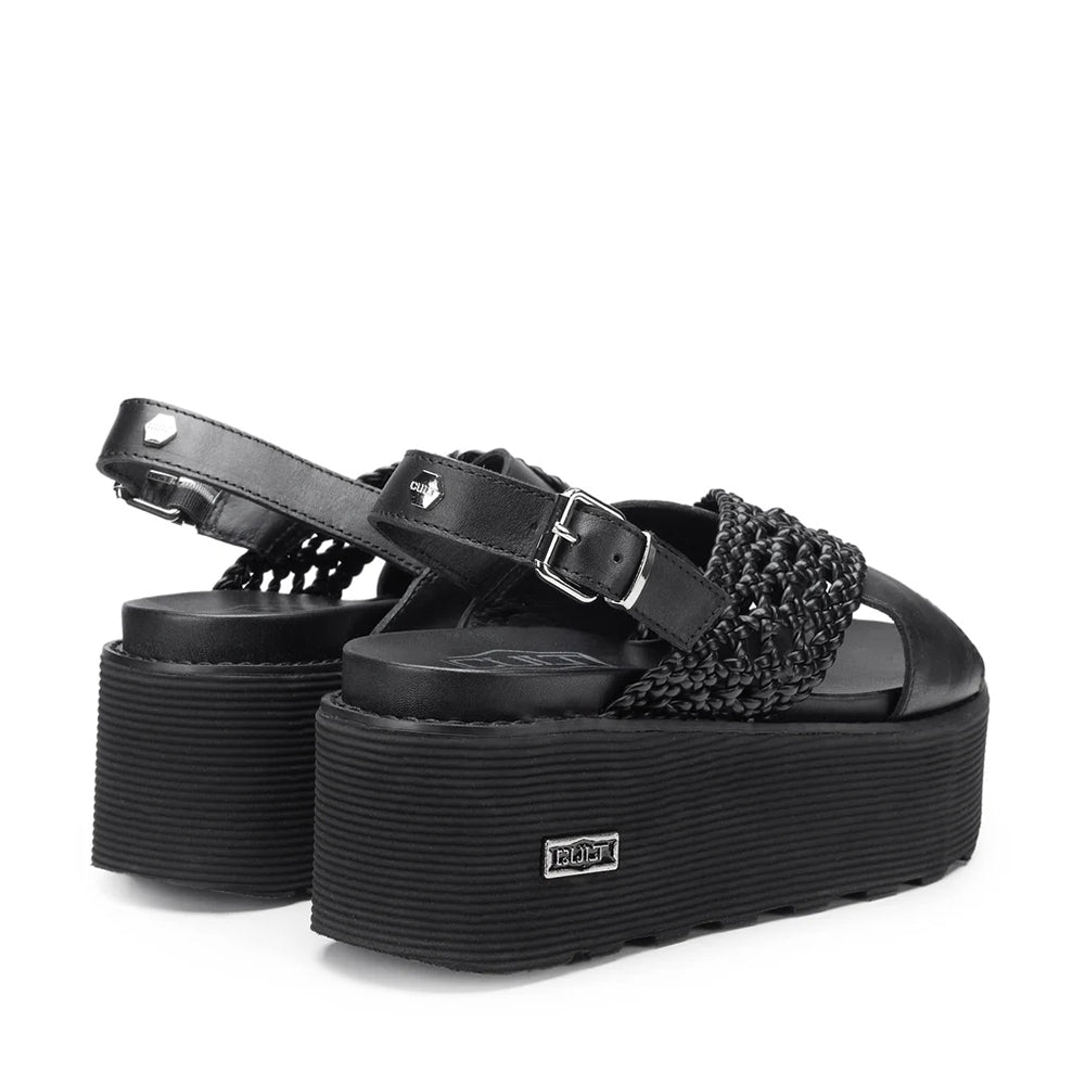 Sandali Donna CULT Nancy 3891 in Pelle Intrecciata Nera