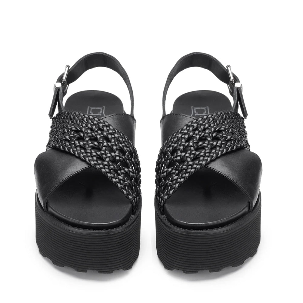 Sandali Donna CULT Nancy 3891 in Pelle Intrecciata Nera