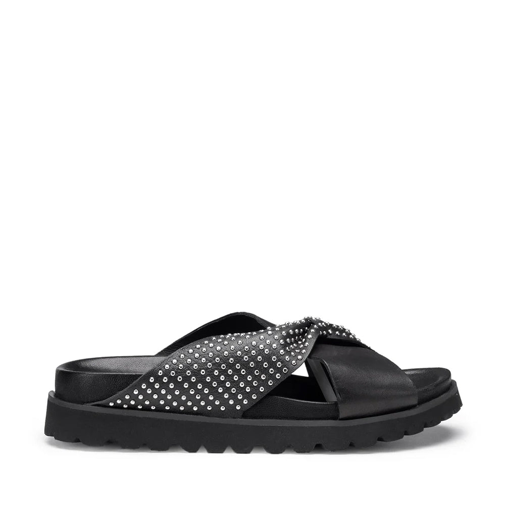 Ciabatte Donna CULT Lizzo 4464 in Pelle Nera con Borchie